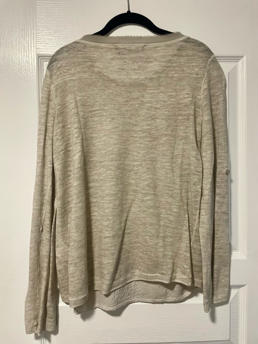 Marc Aurel Sequin Front Long Sleeve Top, Size Medium